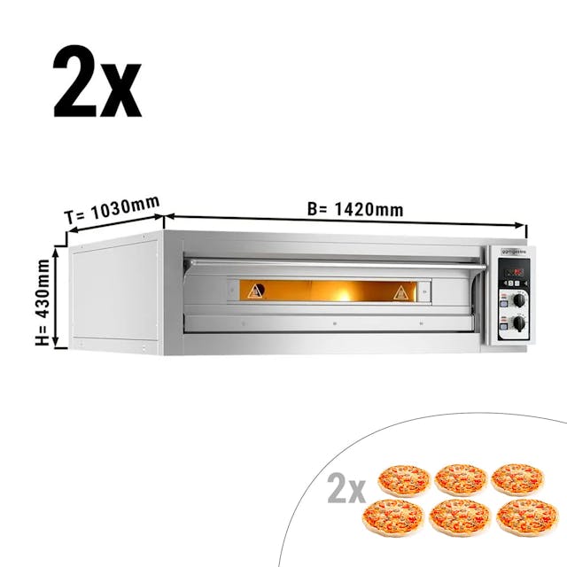 (2 pieces) Electric pizza oven - 6+6x 35cm - Manual