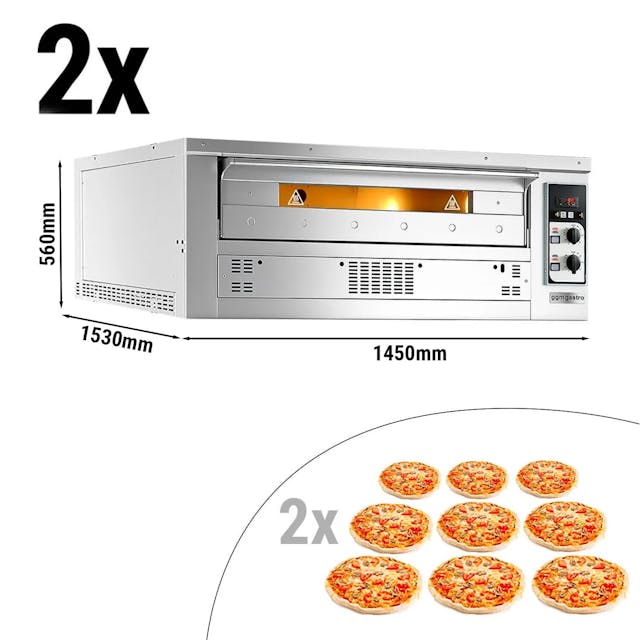 (2 pieces) Gas pizza oven - 9+9x 35cm - Manual