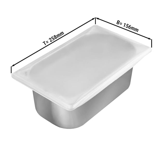 Silikonové víko na 1/4 GN-nádobu & nádobu na zmrzlinu - 265 x 162 mm