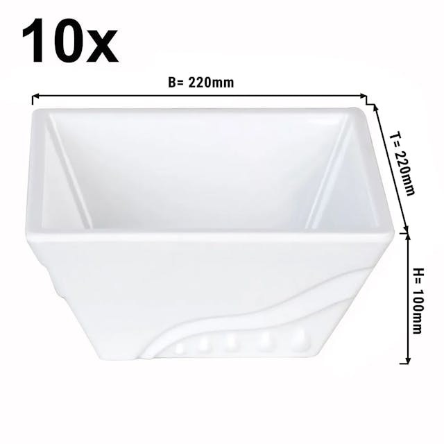 (10 Kusů) Melaminová miska pro etažér/ bufetový stojan - výška: 10cm