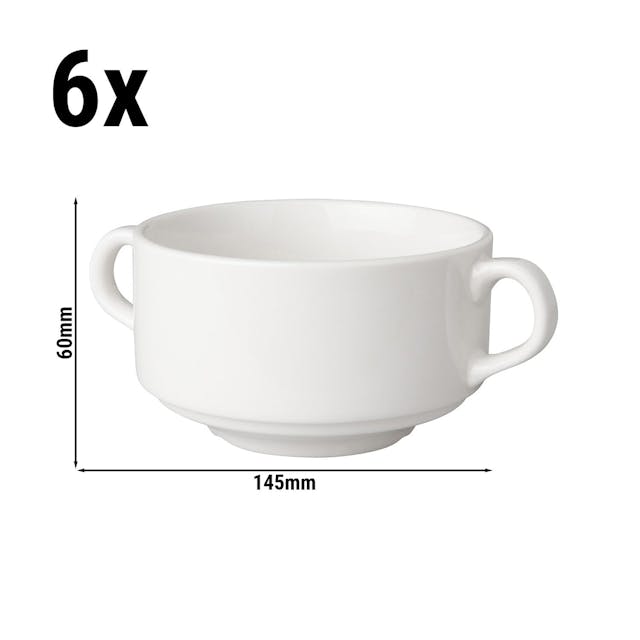 (6 Kusů) BUDGETLINE - Šálek na polévku Mammoet - 300ml - bílý