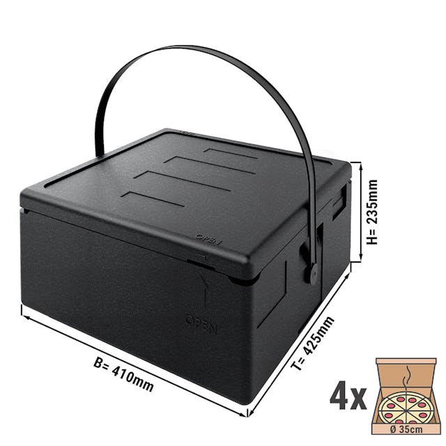 Thermobox | Delivery box for couriers | Polibox incl. pizza box - 100 litres