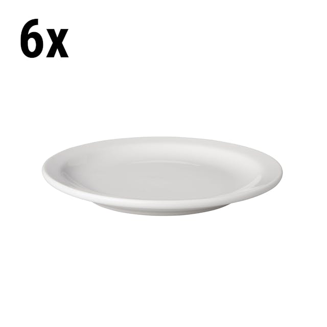 (6 Kusů) BUDGETLINE - Mělký talíř Mammoet - Ø 16 cm - bílý