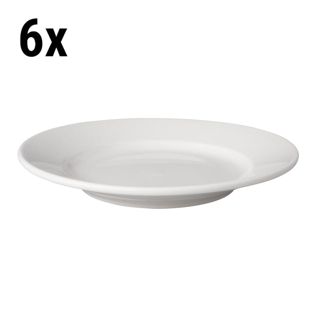 (6 pieces) BUDGETLINE  Plate flat Mammoet - Ø 18 cm - White	
