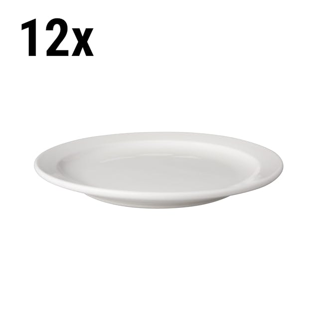 (12 pieces) BUDGETLINE - Flat plate Mammoet - Ø 21 cm - White