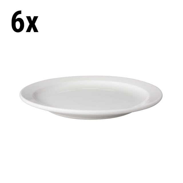 (6 pieces) BUDGETLINE - Flat plate Mammoet - Ø 21 cm - White