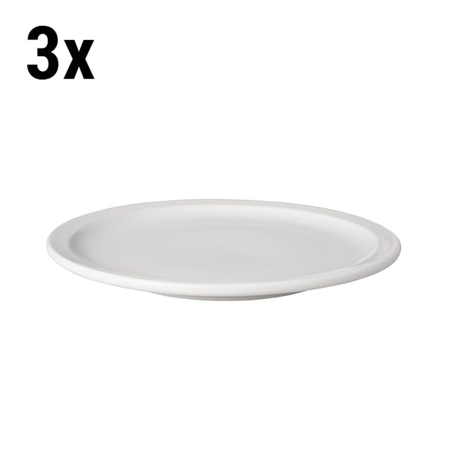 (3 pieces) BUDGETLINE - Flat plate Mammoet - Ø 24 cm - White