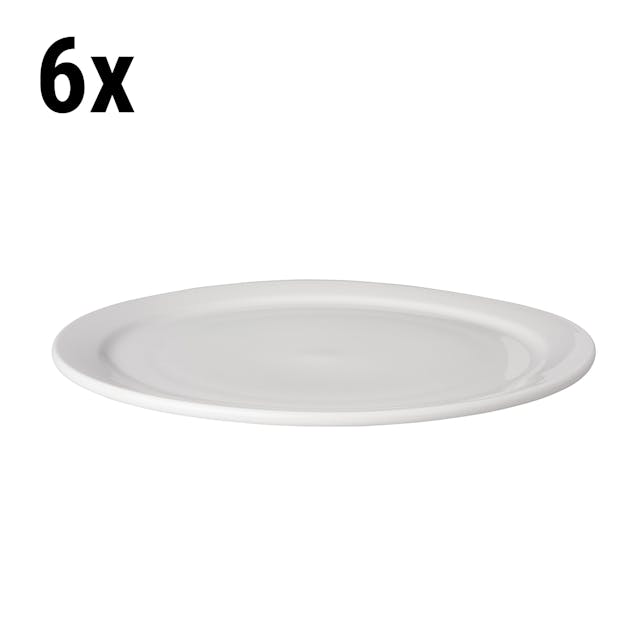 (6 pieces) BUDGETLINE - Flat plate Mammoet - Ø 26 cm - White