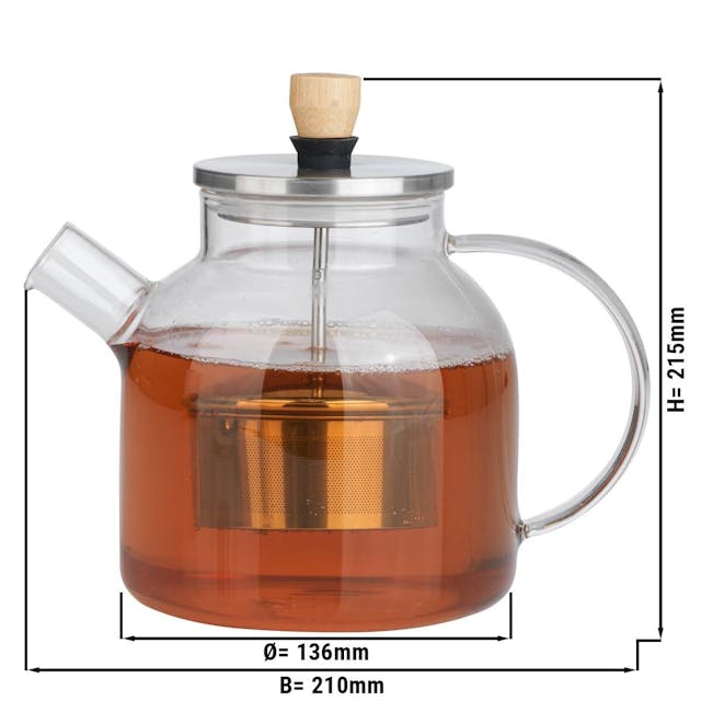 BEEM Glass teapot - with sieve insert - 1.5 liters