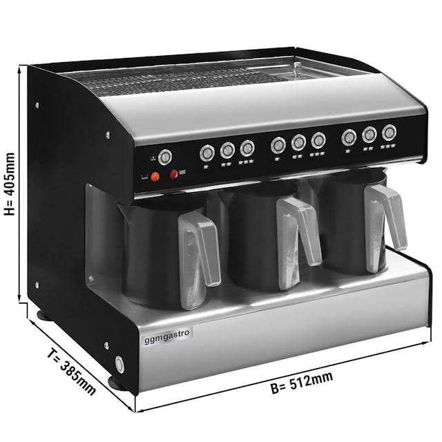 Turkish coffee & mocha machine TRIO - 1,8kW - Black / Chrome
