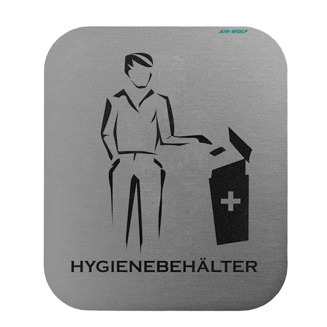AIR-WOLF -  Cedulka na dveře "Hygienická nádoba" - samolepící 