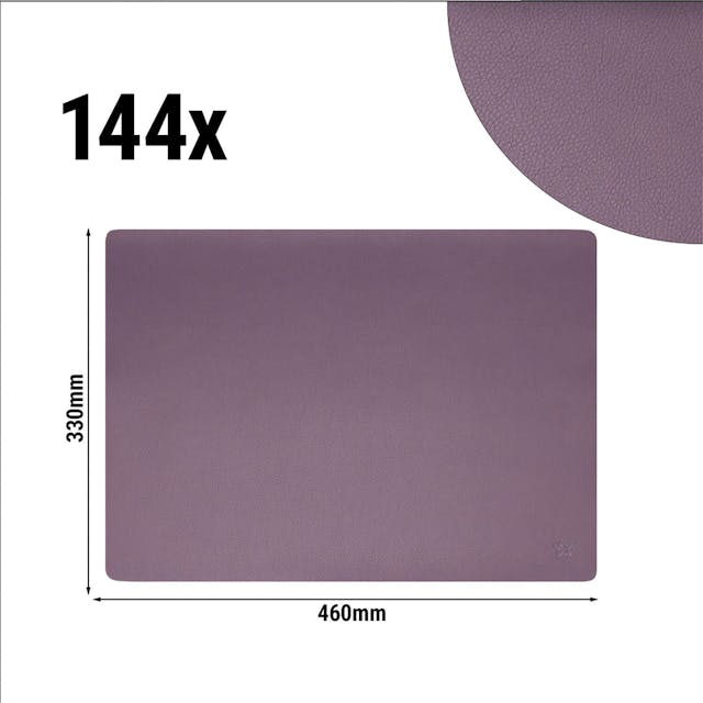 (144 Kusů) Stolní set James - elegantní kožený vzhled - 33 x 46 cm - fialový