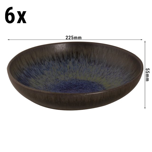 (6 Kusů) TAMA - Talíř hluboký - Ø 22 cm - modrý