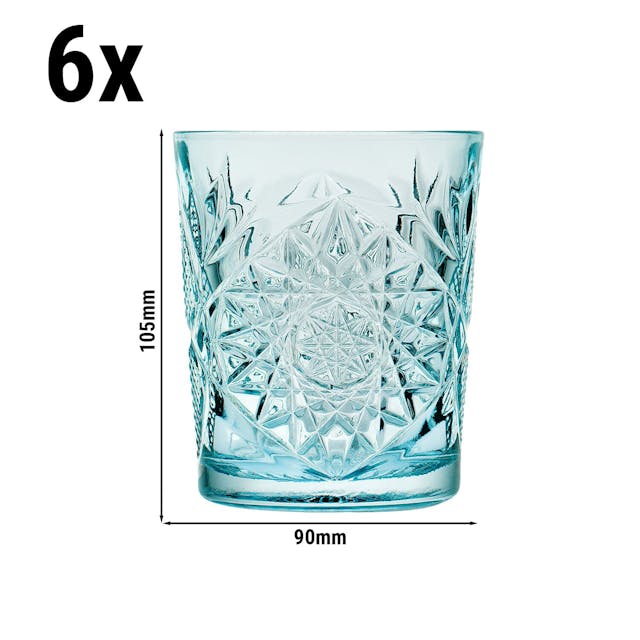 (6 Kusů) Univerzální sklenička - HOBSTAR - 350 ml - světle modrá