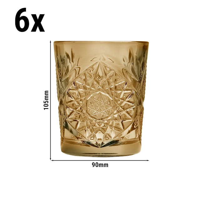 (6 Kusů) Univerzální sklenička - HOBSTAR - 350 ml - okrová