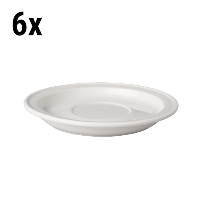 (6 pieces) BUDGETLINE - Saucer Mammoet - Ø 17 cm - White
