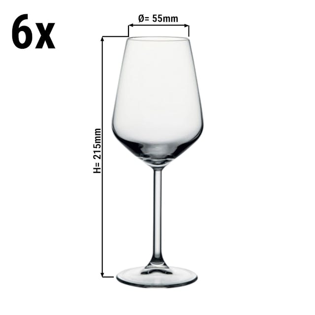 (6 Kusů) Sklenice na víno - ALLEGRA - 350 ml - transparentní