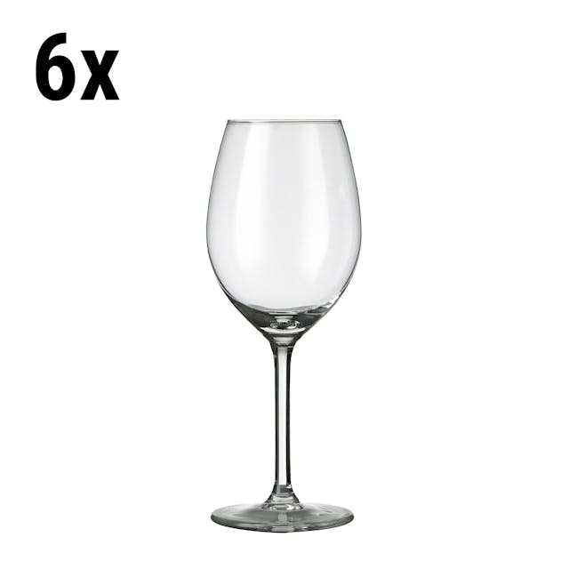 (6 Kusů) Sklenice na víno - VENICE - 410 ml - transparentní