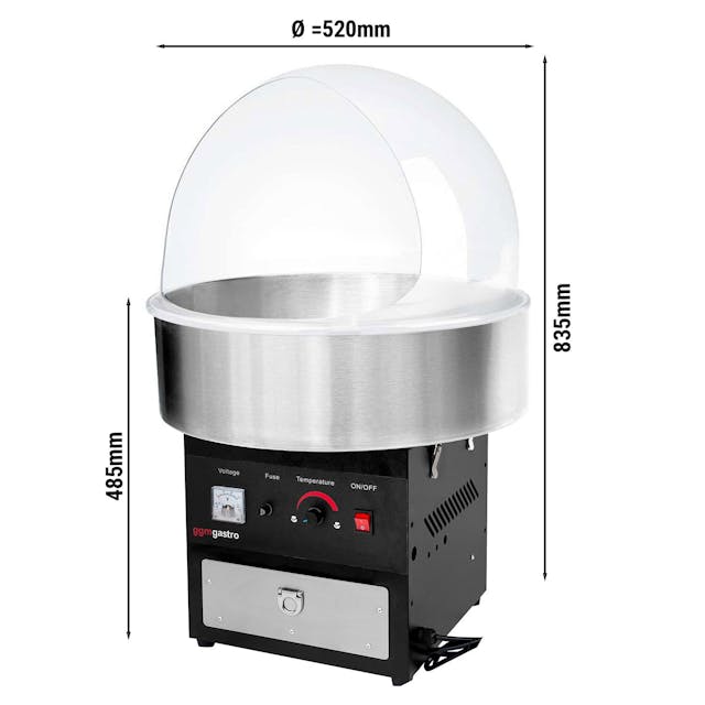 Stroj na cukrovou vatu - Ø 520 mm, vč. hygienického krytu