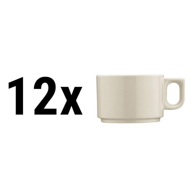 (12 Kusů) PERA krémová - Šálek na kávu / čaj - 250 ml