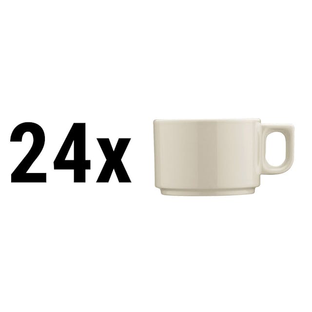 (24 Kusů) PERA krémová - Šálek na kávu / čaj - 250 ml