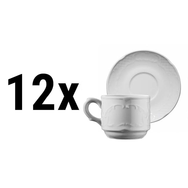 (12 Kusů) CLASICO - Šálek na kávu -/čaj - 250 ml - vč. podšálku