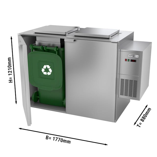 Chladič mokrého odpadu 2x 120 nebo 1x 240L - agregát vpravo