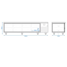 Chladicí jednotka Premium - 2400mm - 310L - 8 šuplíků