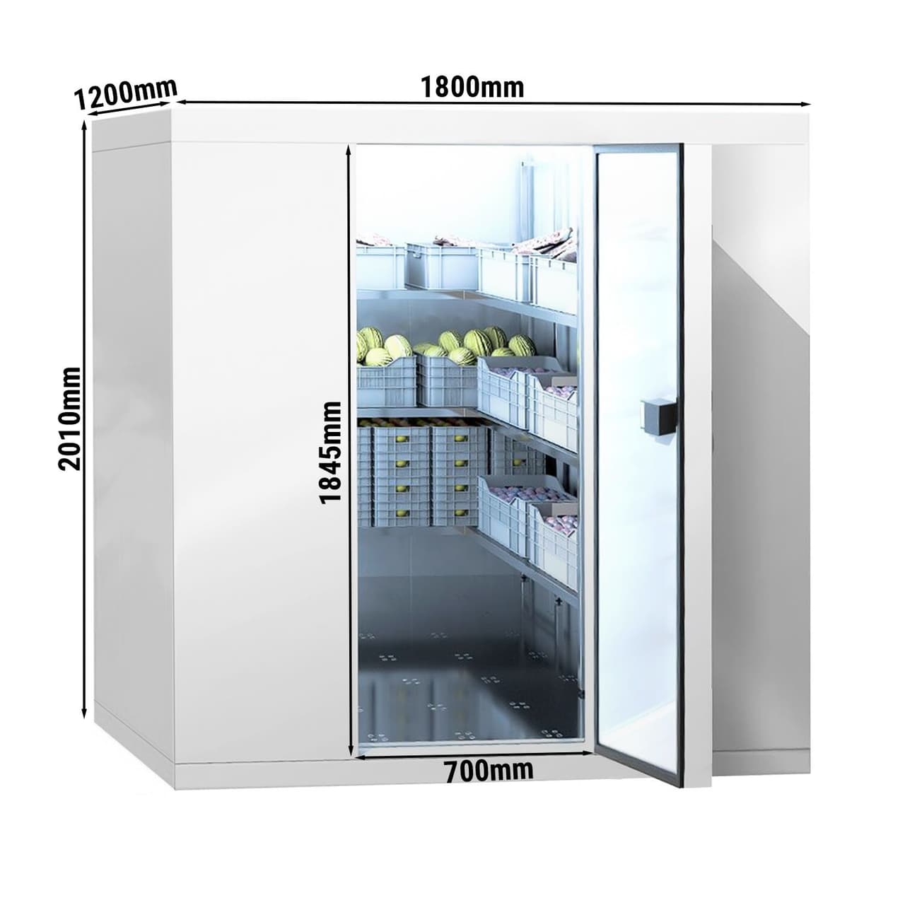 Chladicí box - 1,8 x 1,2 m - výška: 2,01 m - 3,15 m³