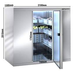 Edelstahl Tiefkühlzelle - 2100x1500mm - 4,14m³ - inkl. Lamellen