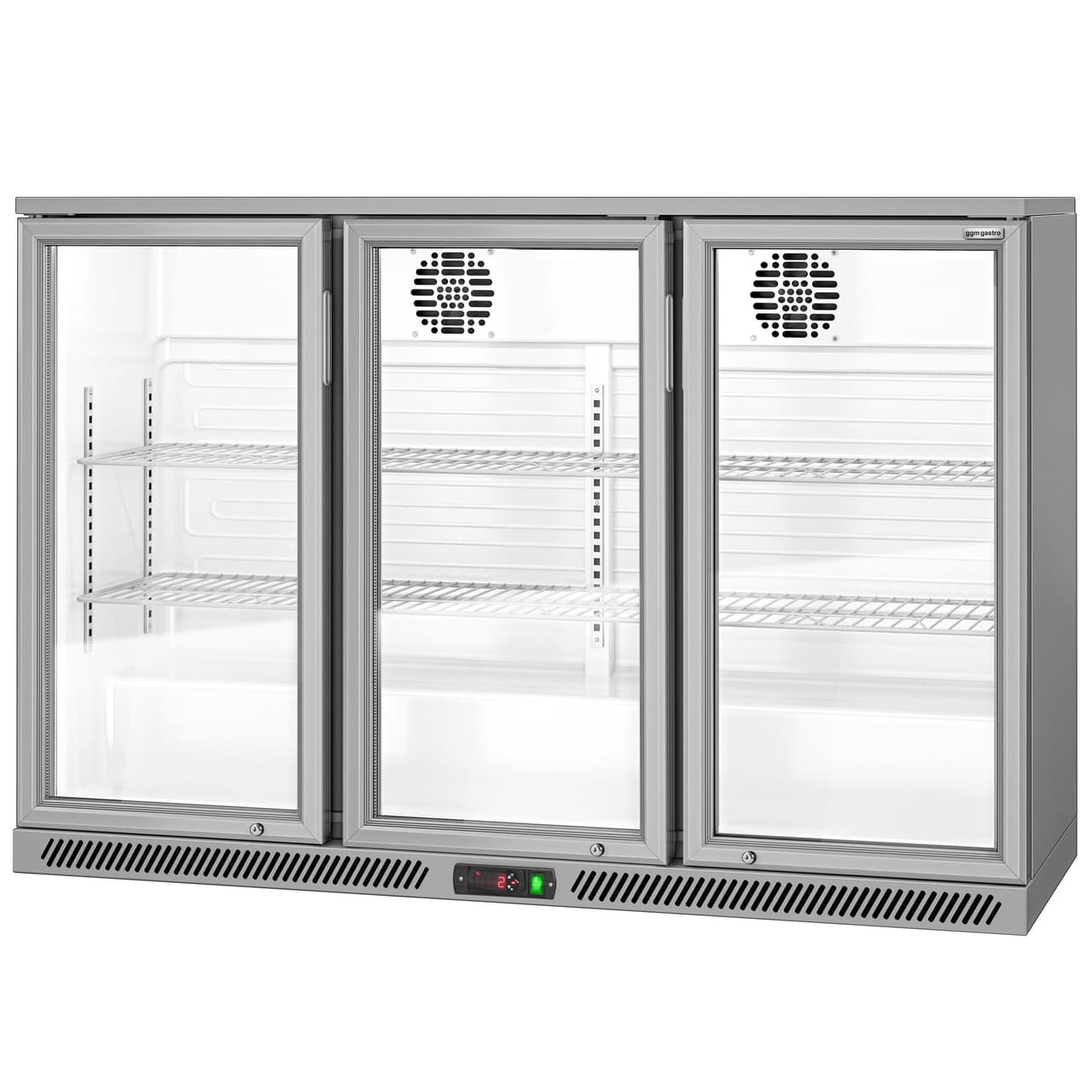 Barkühlschrank - 1330mm - 320 Liter - mit 3 Glasflügeltüren - Grau