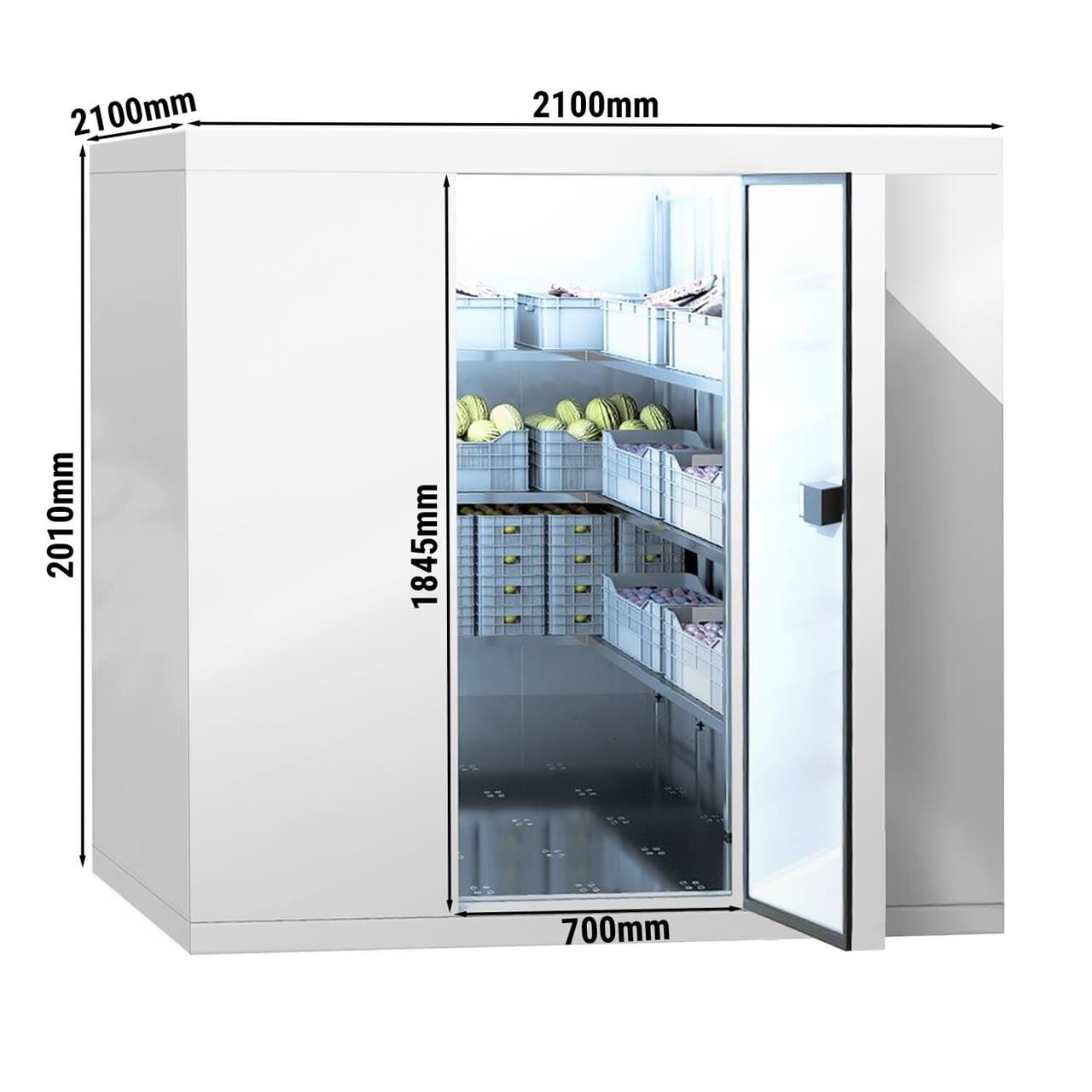 Chladicí box - 2,1 x 2,1 m - výška: 2,01 m - 6,9 m³