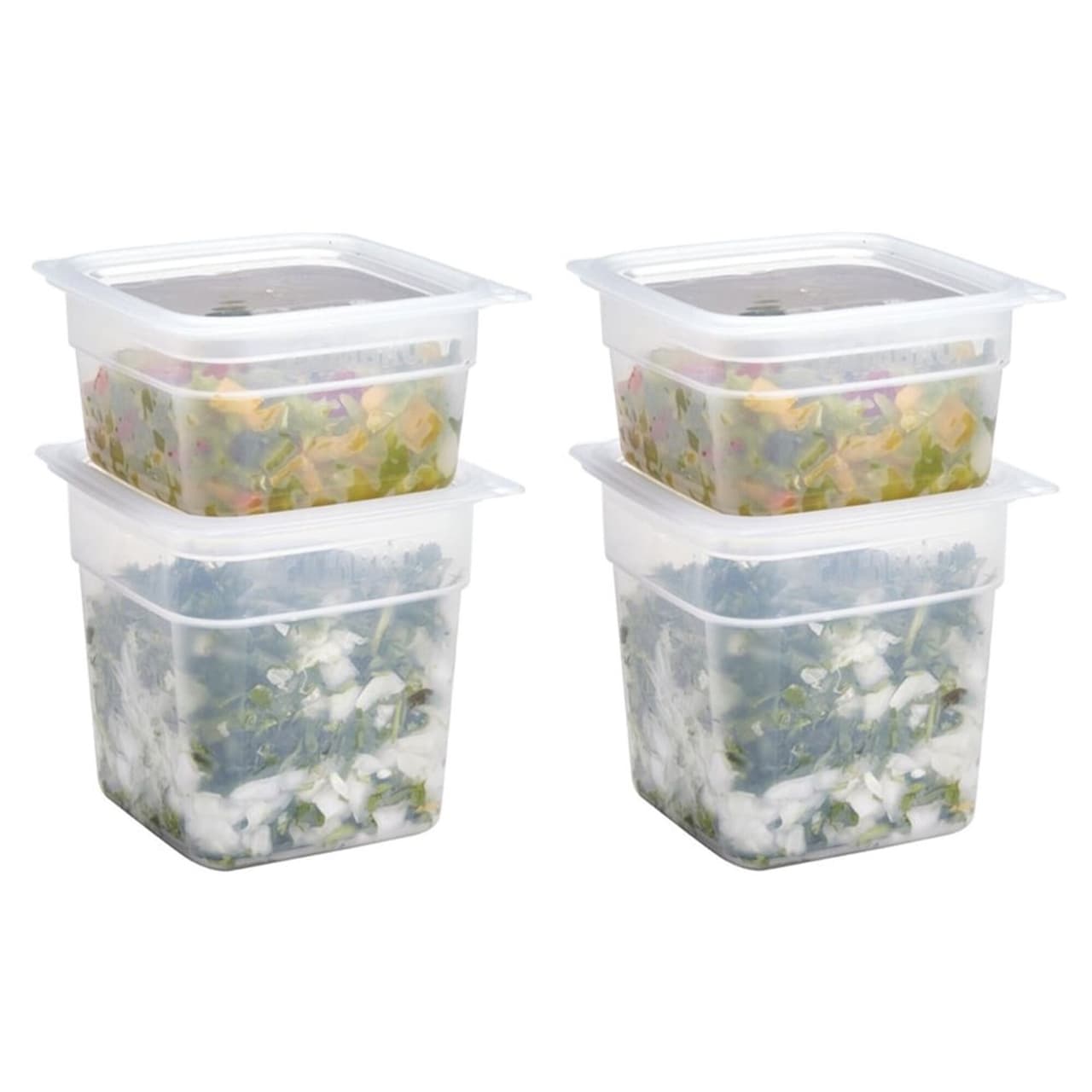 CAMBRO | CAMSQUARES® - Sada nádob FreshPro - 8 kusů - 2x 0,95 L a 2x 0,47 L - transparentní