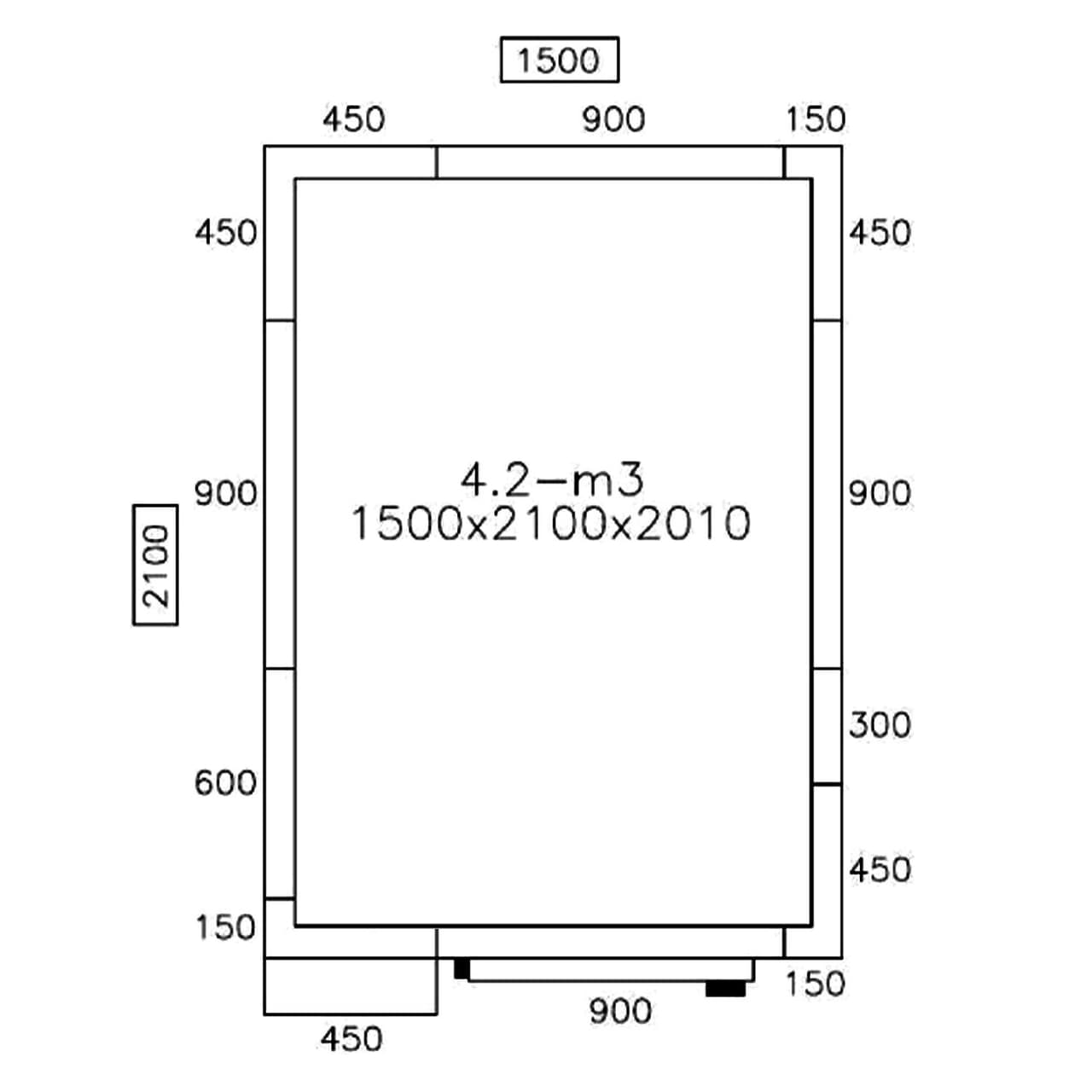 Mrazicí box - 2100x1200mm - 3,2 m³
