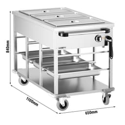 Termo vozík Bain Marie - 3 x GN 1/1