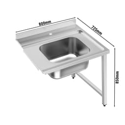 Zulauftisch - 800mm - Anbau rechts - mit 1 Becken - für DSHI1080WD