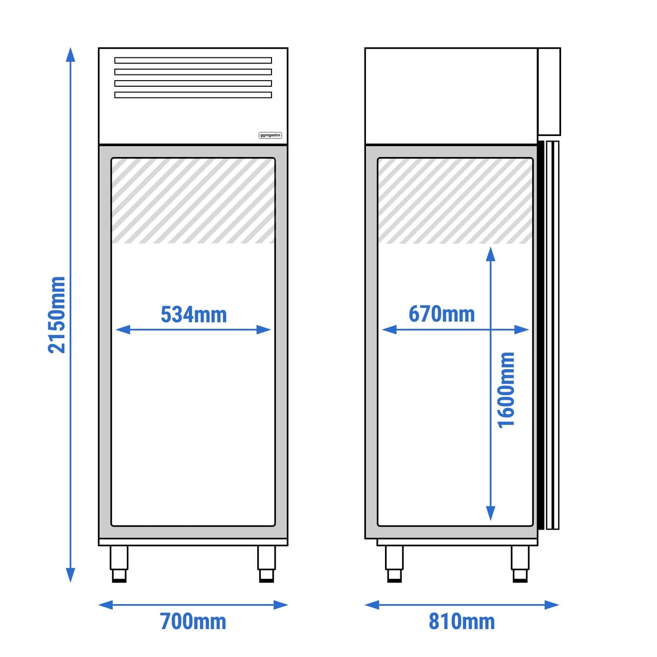 Kühlschrank PREMIUM - GN 2/1 - 700 Liter - mit 1 Tür