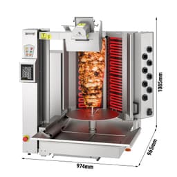 Elektrický kebabový robot - 8 hořáků - tvar V - max. 95 kg