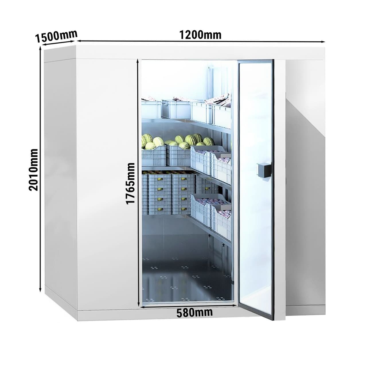 Mrazicí box - 1,2 x 1,5 m - výška: 2,01 m - 2,2 m³