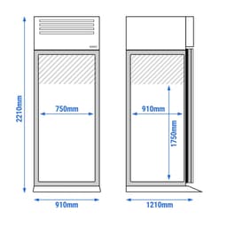 Lednice s vjezdem (GN 2/1 + EN 600x400) - 700L - s 1 dveřmi