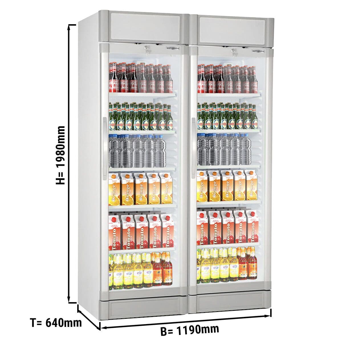 (2 pieces) Beverage refrigerator - 690 litres (total) - white/grey