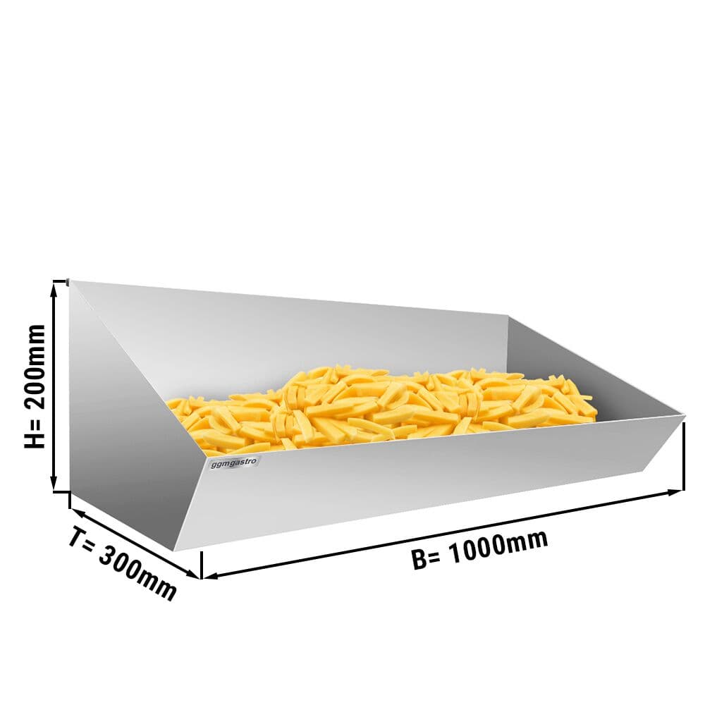 Stainless steel chip tray - 1000x300mm