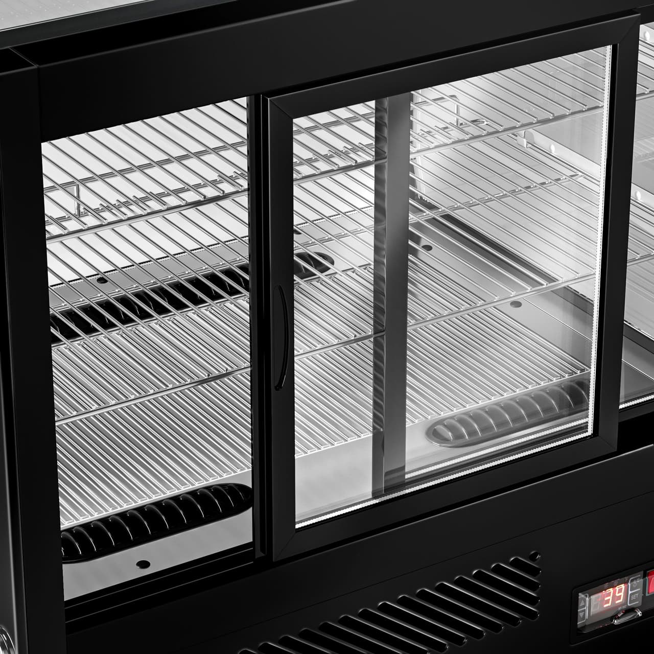 Tabletop refrigerated display case - 200 litres - 1220mm -  angular - with 2 shelves