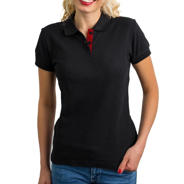 (5 Kusů) Polo tričko WOMEN - černé - velikost: XL 