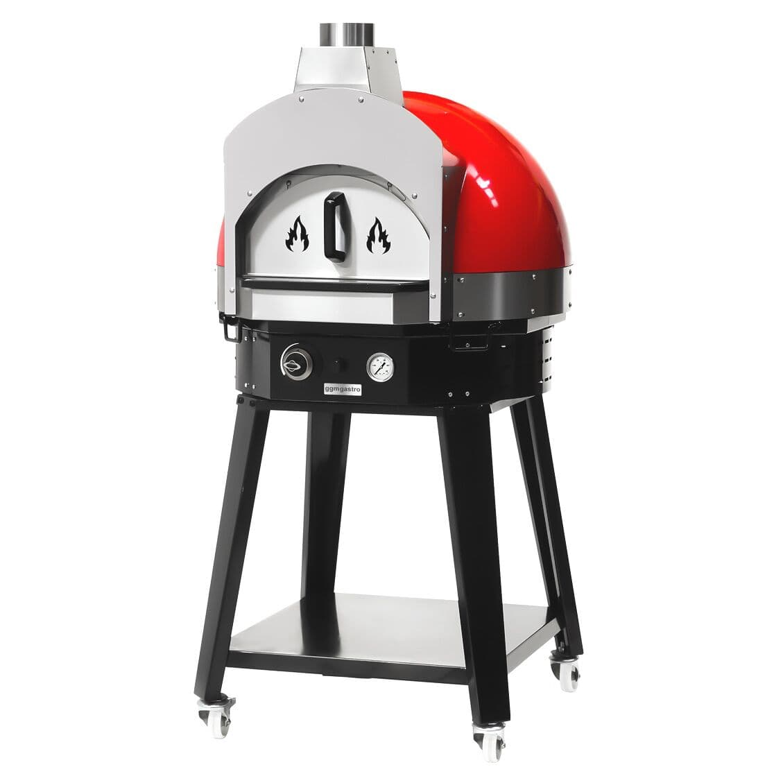 Gas pizza oven red - incl. base - height: 0.83 m	