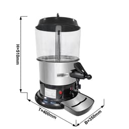 Chocolate Dispenser / Salep - 9 Litre - Black Silver