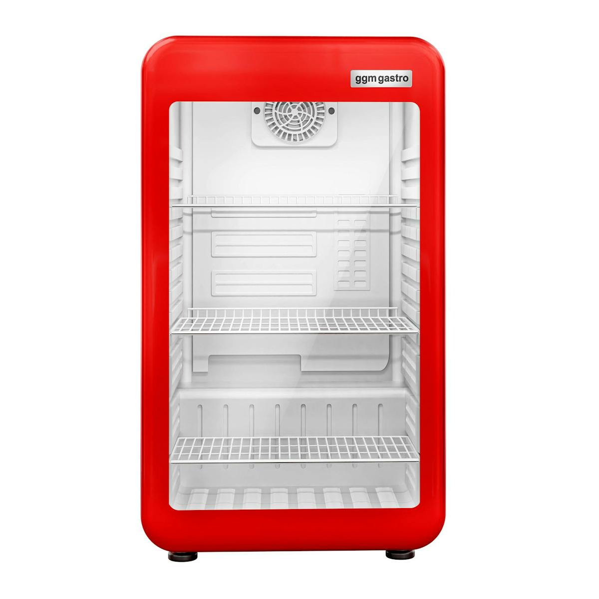 Mini barová lednice - 113L - s 1 skleněnými dveřmi - červená
