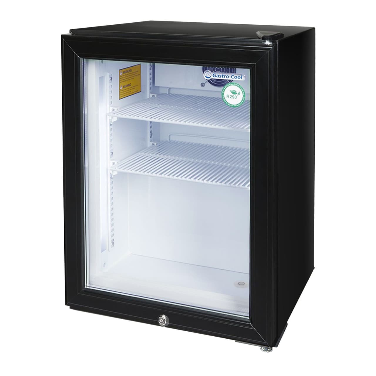 GASTRO-COOL | Minibar s mrazničkou - 51L - s 1 skleněnými dveřmi - černý