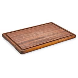 (6 pieces) Iroko wood steak plate - 400 x 250 mm