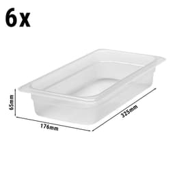 (6 kusů) CAMBRO | Camwear® - polypropylenová nádoba GN 1/3 - mléčná - hloubka 65 mm